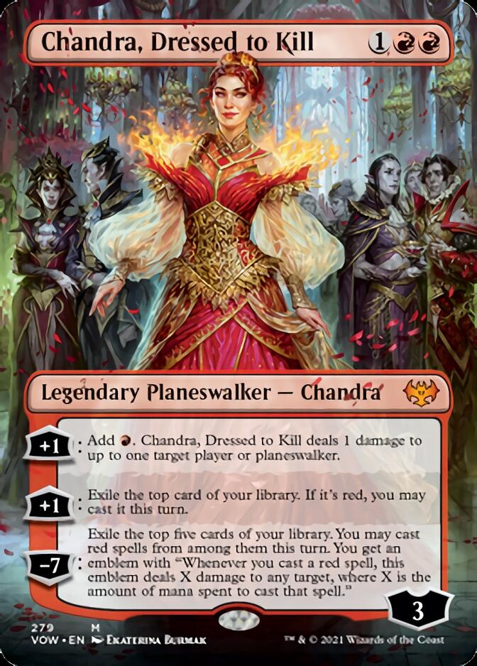 Chandra, Dressed to Kill (Borderless) [Innistrad: Crimson Vow] | Devastation Store