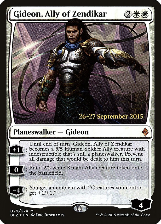 Gideon, Ally of Zendikar  [Battle for Zendikar Prerelease Promos] - Devastation Store | Devastation Store