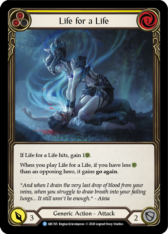 Life for a Life (Yellow) [ARC165] Unlimited Edition Normal - Devastation Store | Devastation Store