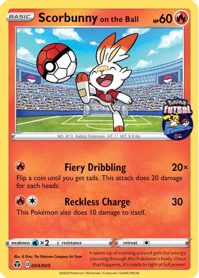 Scorbunny on the Ball (004/005) [Pokemon Futsal Collection] | Devastation Store