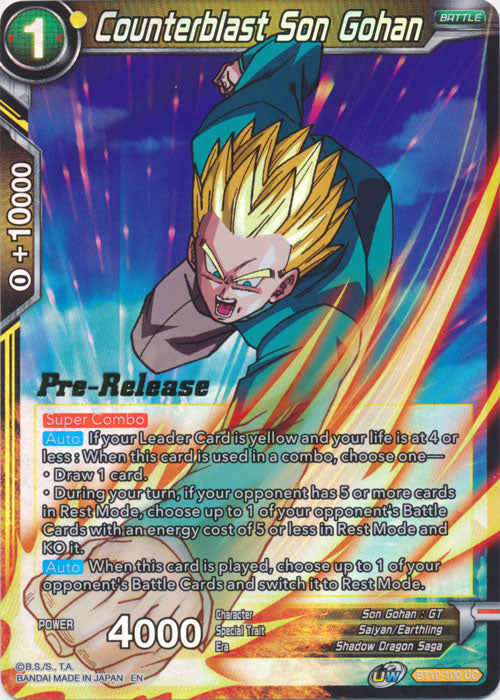 Counterblast Son Gohan (BT10-100) [Rise of the Unison Warrior Prerelease Promos] | Devastation Store