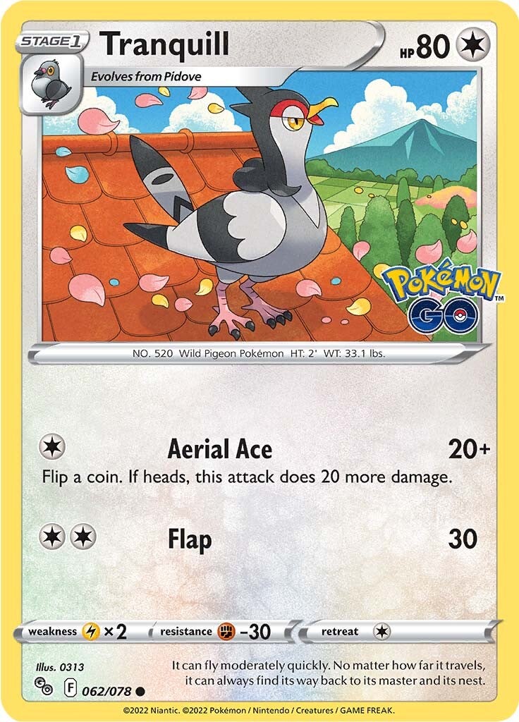 Tranquill (062/078) [Pokémon GO] | Devastation Store
