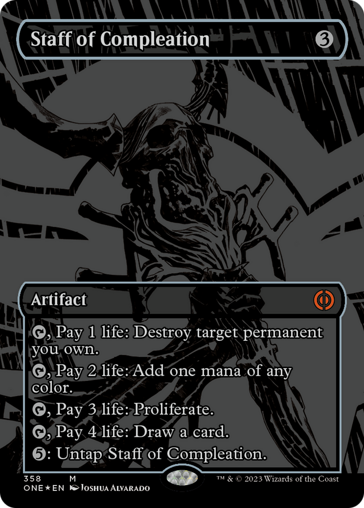 Staff of Compleation (Oil Slick Raised Foil) [Phyrexia: All Will Be One] | Devastation Store