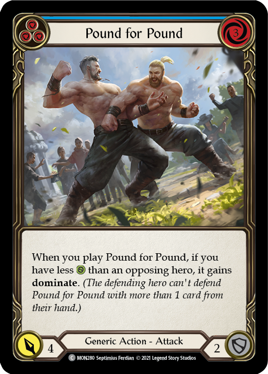 Pound for Pound (Blue) (Rainbow Foil) [MON280-RF] 1st Edition Rainbow Foil - Devastation Store | Devastation Store