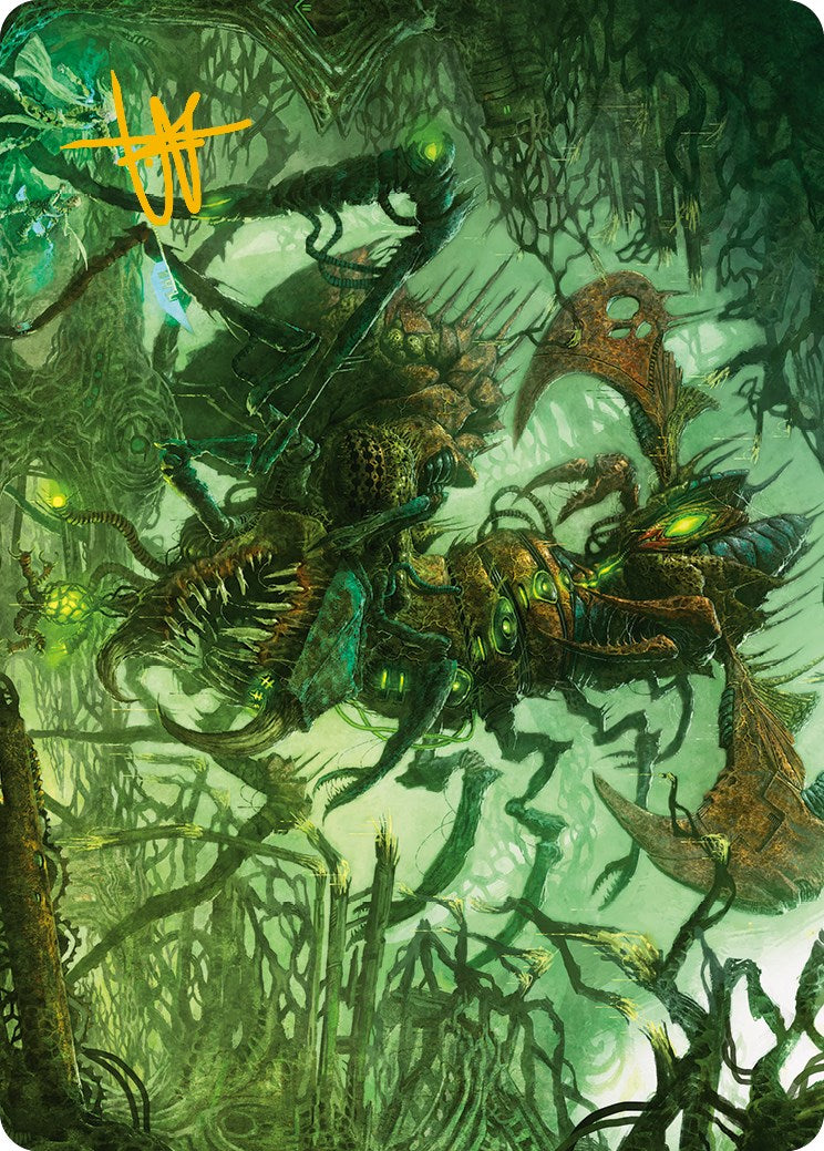 Skyscythe Engulfer Art Card (Gold-Stamped Signature) [Phyrexia: All Will Be One Art Series] | Devastation Store