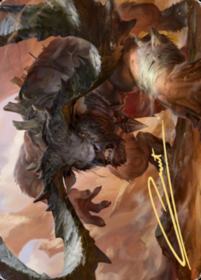 Moraug, Fury of Akoum Art Card (Gold-Stamped Signature) [Zendikar Rising Art Series] | Devastation Store