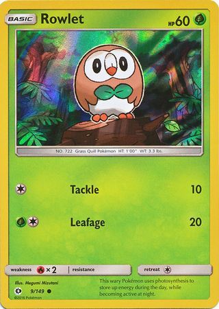 Rowlet (9/149) (Water Web Holo) [Sun & Moon: Base Set] | Devastation Store