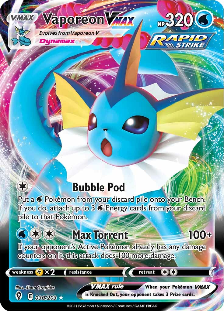 Vaporeon VMAX (030/203) [Sword & Shield: Evolving Skies] | Devastation Store