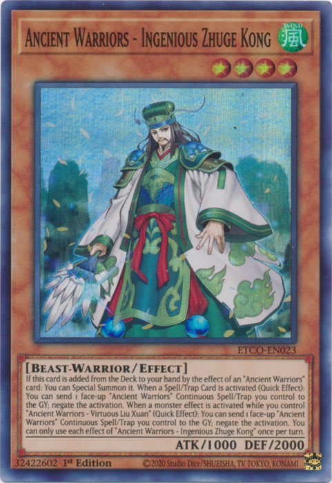 Ancient Warriors - Ingenious Zhuge Kong [ETCO-EN023] Super Rare | Devastation Store