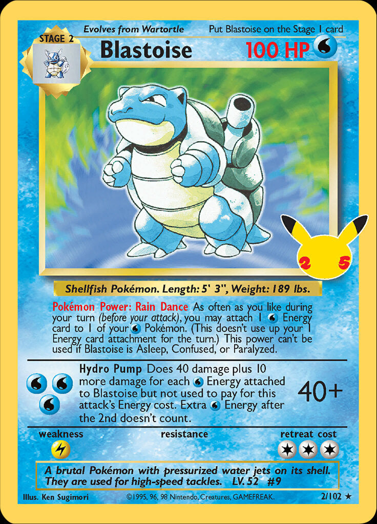 Blastoise (2/102) [Celebrations: 25th Anniversary - Classic Collection] | Devastation Store